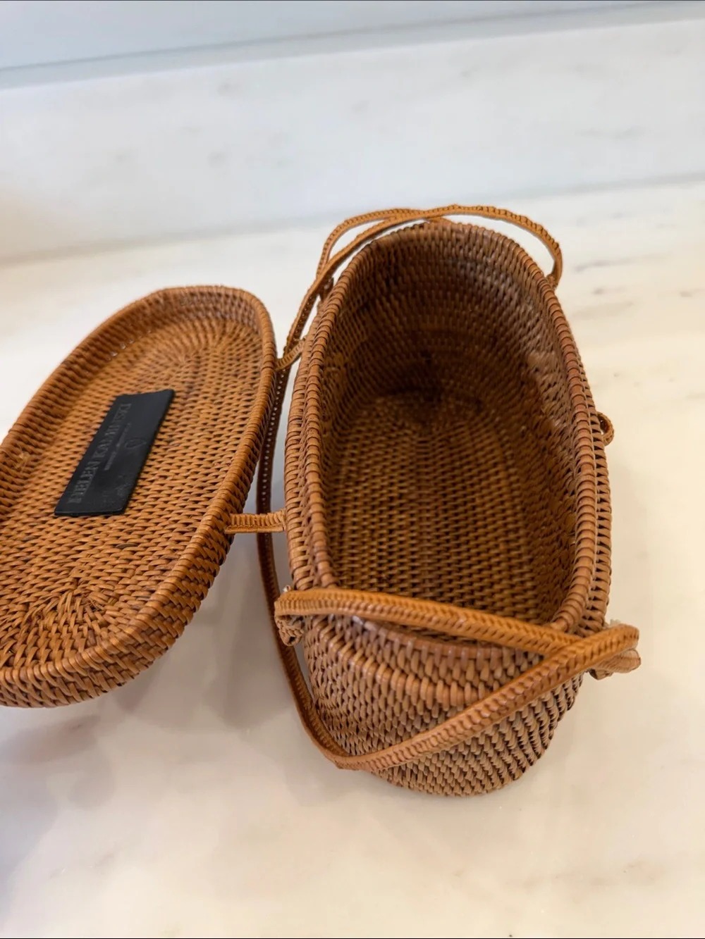 Helen Kaminski Tan Woven Oval Crossbody
